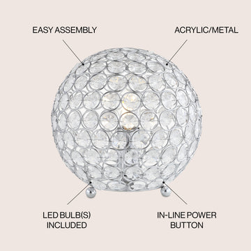 Gemma 8.25" Acrylic/Metal LED Table Lamp - JONATHAN Y